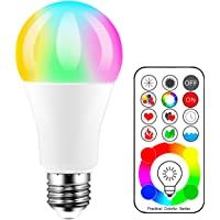 iLC Bombillas Colores RGBW LED Bombilla Cambio de Color Edison - RGB 120 de colores Regulable - 10 vatios E27- Control…